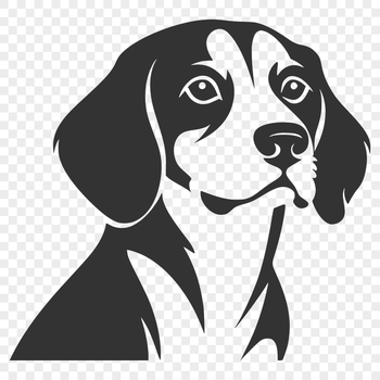 A high-quality illustration of a Beagle's head, suitable for vector art design projects.
