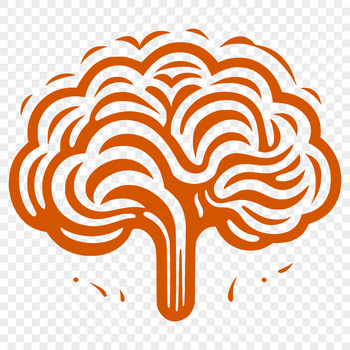 Anatomical illustration of the human brain in a detailed vector design.