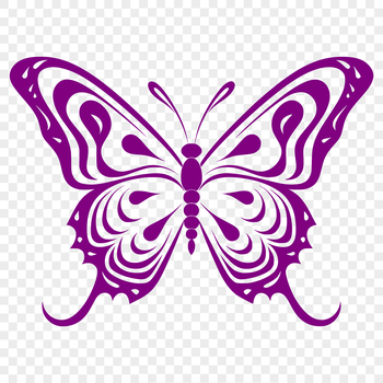 An illustration of a colorful butterfly in full body view with intricate details.