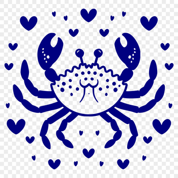 A detailed illustration of a crab with full body shown in a simple vector design.