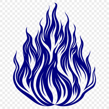 Vector illustration of a set of stylized flames with bold shapes and defined edges.