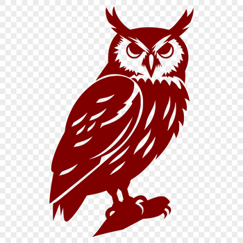 A perched owl with soft, detailed feathers and wise eyes.