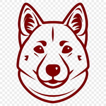 A portrait illustration of a Shiba Inu dog's head, created as vector art for graphic design and digital cutting projects.