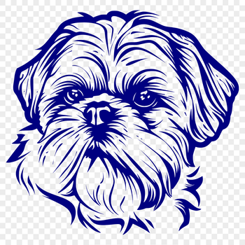 A portrait of a Shih Tzu dog's head, rendered as vector art for digital use.