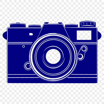 A digital camera icon with sleek design elements, suitable for graphic design projects.