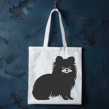 A high-quality SVG clip art design featuring a cute standing Pomeranian animal breed.