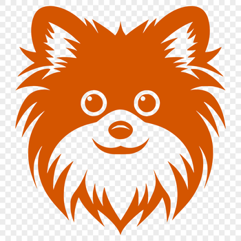 A high-quality digital illustration of a Pomeranian dog's head, suitable for commercial and personal projects.