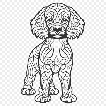 Ornate Standing Poodle SVG