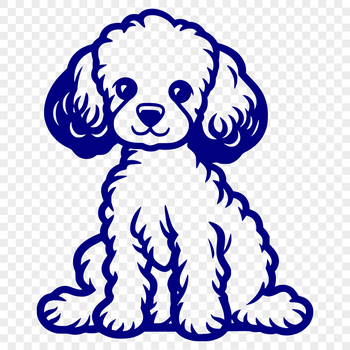 An SVG depiction of a poodle from head to paw, ideal for use in digital projects requiring high-quality animal graphics.