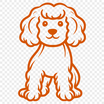 Standing Poodle Simple Line Drawing