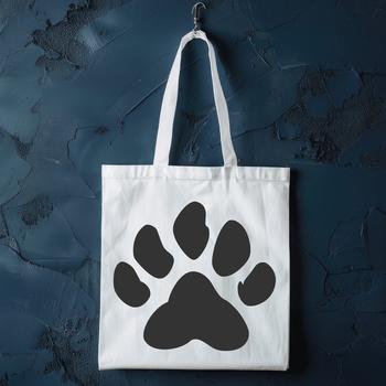 A stylized digital illustration of an animal paw print.