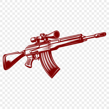 A vector representation of a gun, highlighting its mechanical parts.