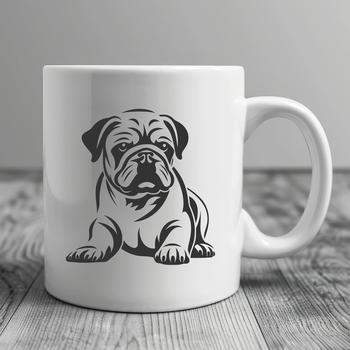 Beautiful Sitting Bulldog Template