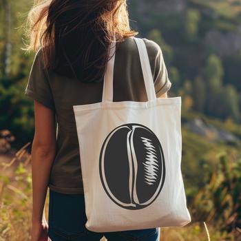Vector graphic representation of a coffee bean, ideal for digital designs and craft projects.