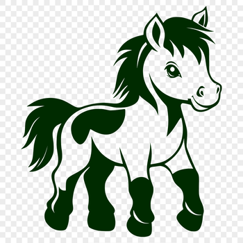 A detailed, high-resolution SVG image of a horse with clean lines and scalable design elements.