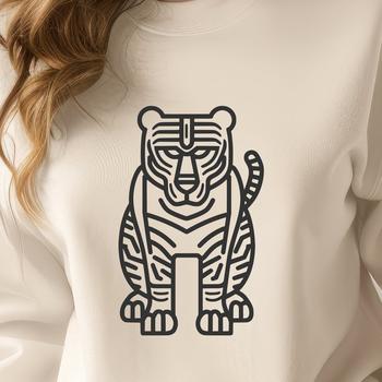 Stunning Standing Big Cat Clip Art