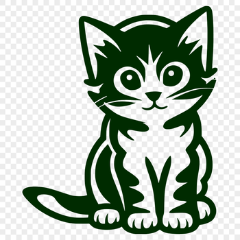 A simple vector design of a domestic cat in a relaxed posture.