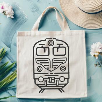 A stylized illustration of a train, created as a vector graphic.