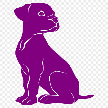 A full-body illustration of a sitting Boxer dog with a cute expression.