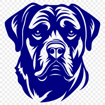 A high-quality illustration of a Rottweiler's head, suitable for vector graphics and digital designs.
