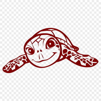 An SVG vector art design featuring a realistic sea creature with a serene seaside demeanor.