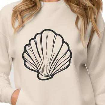 A detailed SVG seashell design element, ideal for use in graphic design, digital scrapbooking, and craft projects.