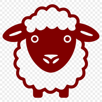 A simple line drawing of a sheep in full body pose, suitable for vector art design.