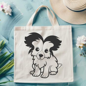 A full-body illustration of a seated Shetland sheepdog with a gentle expression.