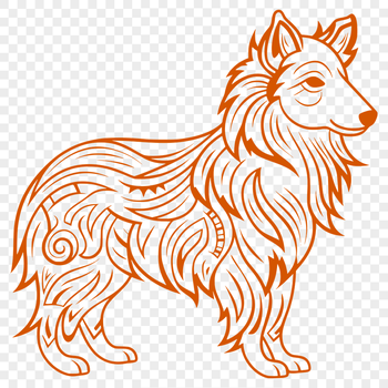 Stunning Standing Shetland Sheepdog Vector Image