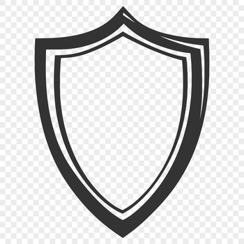 A vector graphic representation of a shield with geometric patterns.