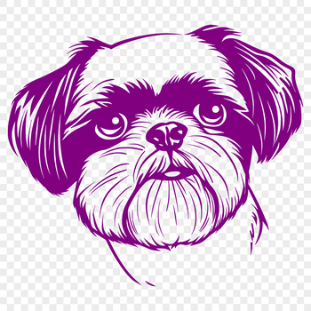 Illustrated Shih Tzu dog with distinctive head features, suitable for pet owners and designers.
