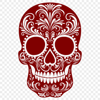 A detailed illustration of a skull, suitable for digital art and crafting projects, including vector art designs.