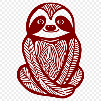 A full-body illustration of a sloth in vector format.