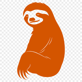 A high-quality vector illustration of a sloth's full body.