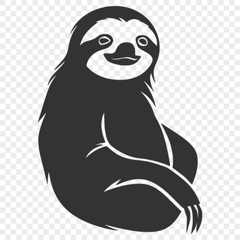 A full-body illustration of a sloth in a neutral pose, suitable for use as vector art.