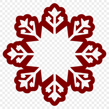 A delicate, six-pointed snowflake designed for vector graphics with intricate patterns.