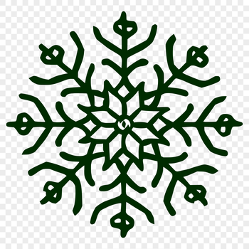 A delicate snowflake design with intricate details, suitable for winter or Christmas-themed projects.