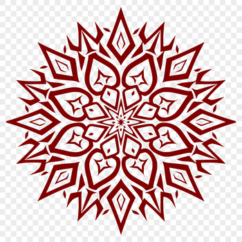Delicate snowflake design for winter and Christmas themes.
