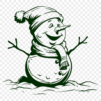 A simple winter icon featuring a snowman made up of three stacked snowballs.
