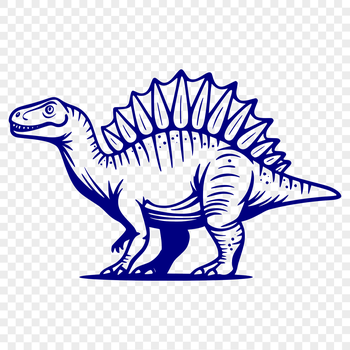 A prehistoric Spinosaurus in full body view, illustrated with vector art for various uses.