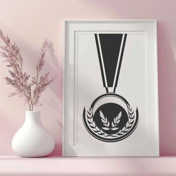 A detailed medal design for graphic projects.