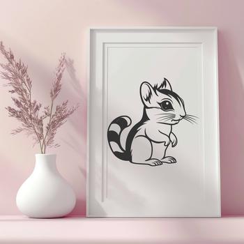 A simple illustration of a cute squirrel in full body pose.