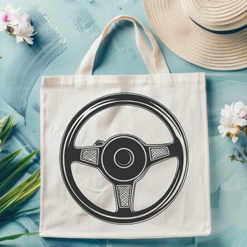 A detailed vector illustration of a car steering wheel.