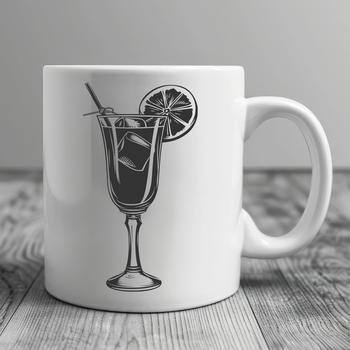 A detailed illustration of a cocktail in a glass, created as vector art for digital design.