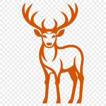 A detailed illustration of a deer in full body pose, suitable for vector art and design.