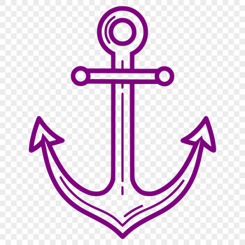 Vector illustration of anchor symbol in a nautical design.