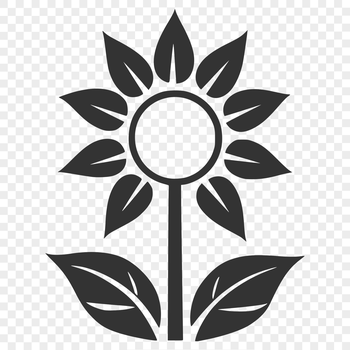 A vector illustration of a single sunflower in a minimalist style, suitable for use in various design contexts.