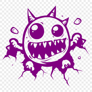 A cartoon monster character in a friendly pose, suitable for various uses including crafting and design projects.