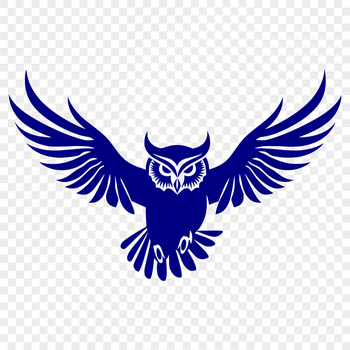 A realistic illustration of a full-body owl in mid-flight, perfect for vector design and cutting machine projects.