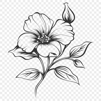 A realistic illustration of a wildflower in bloom, suitable for digital design.